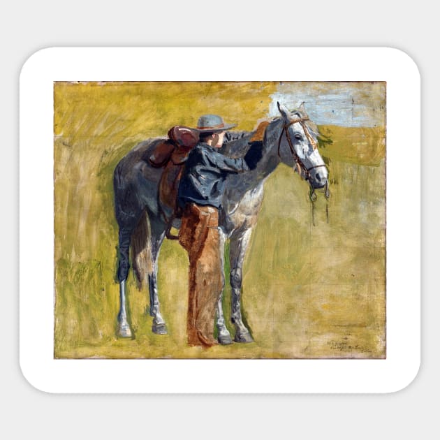 Thomas Eakins Cowboy Study for Cowboys in the Badlands Sticker by pdpress